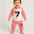 2-Piece Baby Casual Sweatshirt Outfit: Splatter Print Shirt and Matching Sweatpants Set