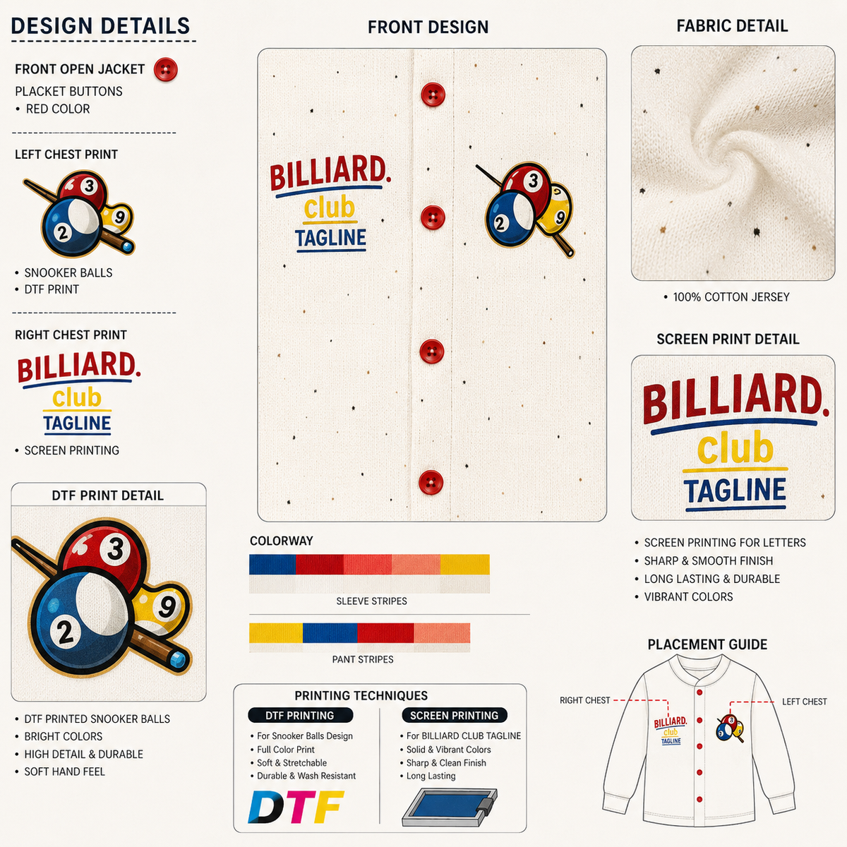 Newborn Baby 3-Piece Outfit Set – Billiard Theme Baby Clothes Set