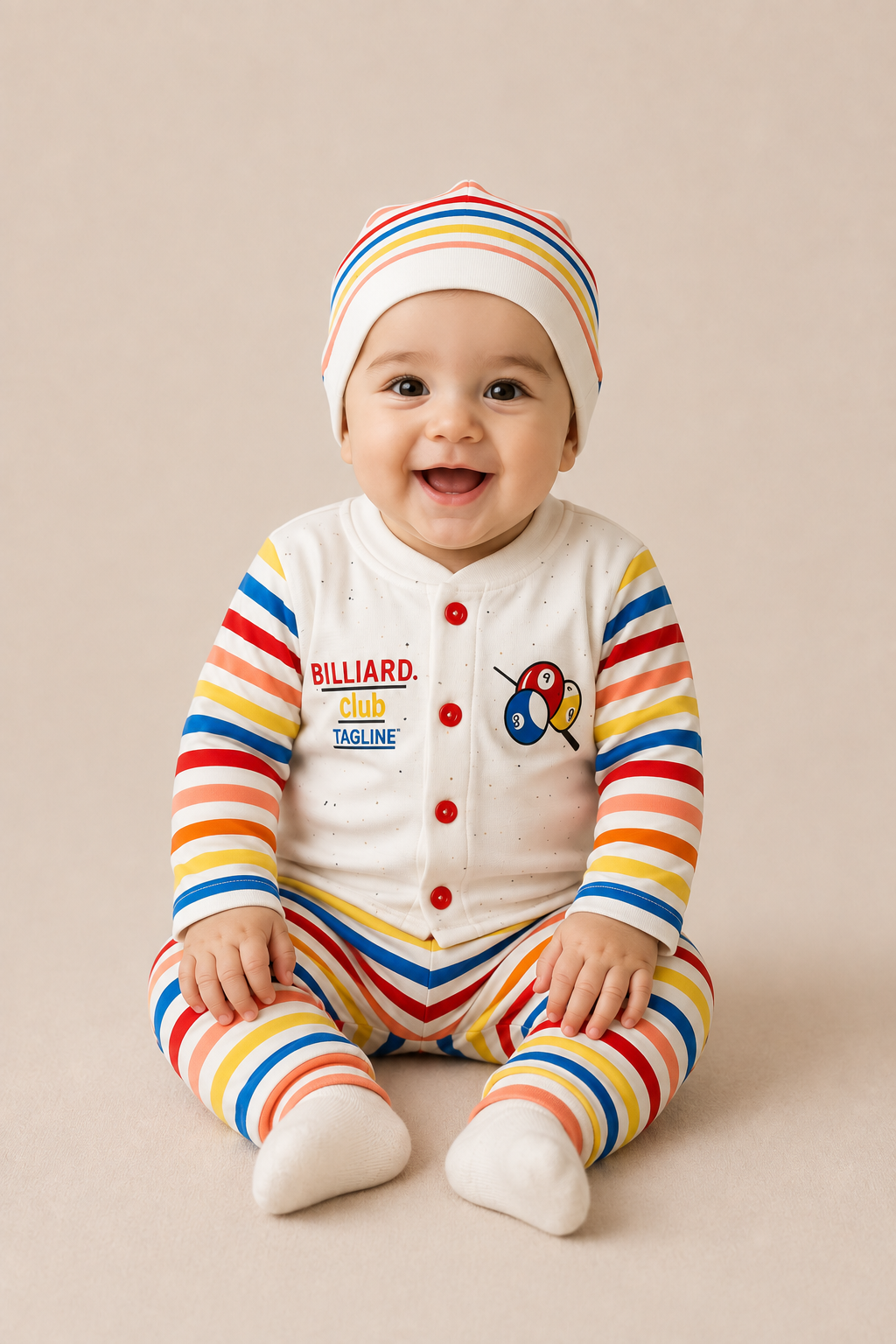 Newborn Baby 3-Piece Outfit Set – Billiard Theme Baby Clothes Set