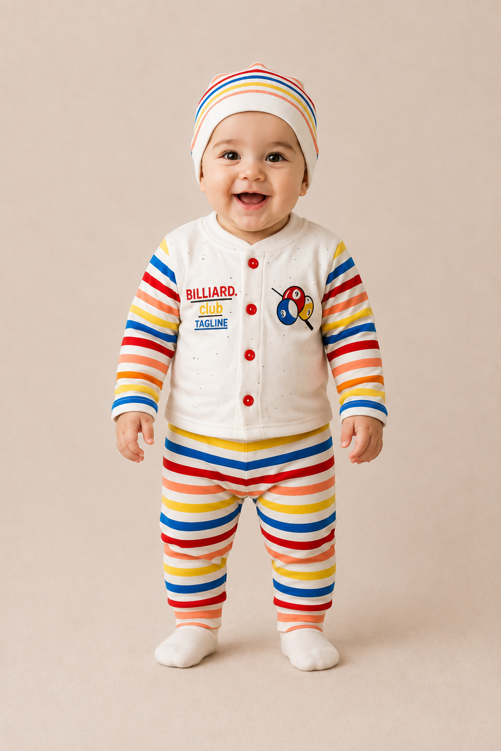 Newborn Baby 3-Piece Outfit Set – Billiard Theme Baby Clothes Set