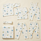 Newborn Baby 7-Piece Cotton Jersey Set – Space Print Shirt, Pants & Cap