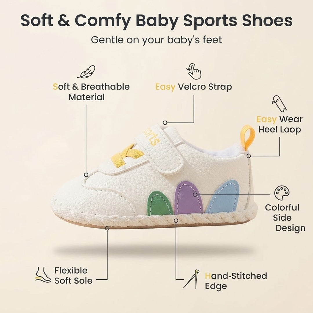 Soft & Comfy Baby Sports Shoes – Lightweight Velcro Sneakers for Babies