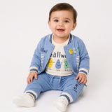 Baby Boys 3-Piece Interlock Cotton Set – Jacket, T-Shirt & Pants | 3–12 Months