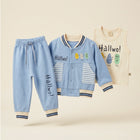 Baby Boys 100% Interlock Cotton 3-Piece Outfit Set – Blue Jacket, T-Shirt & Pants
