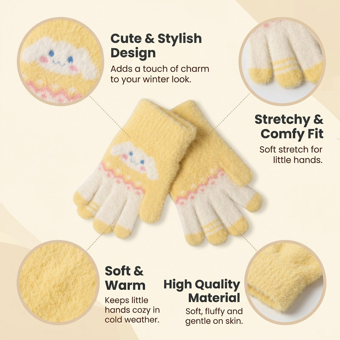 Soft & Warm Baby Winter Gloves – Cute Cloud Design Stretchy Mittens