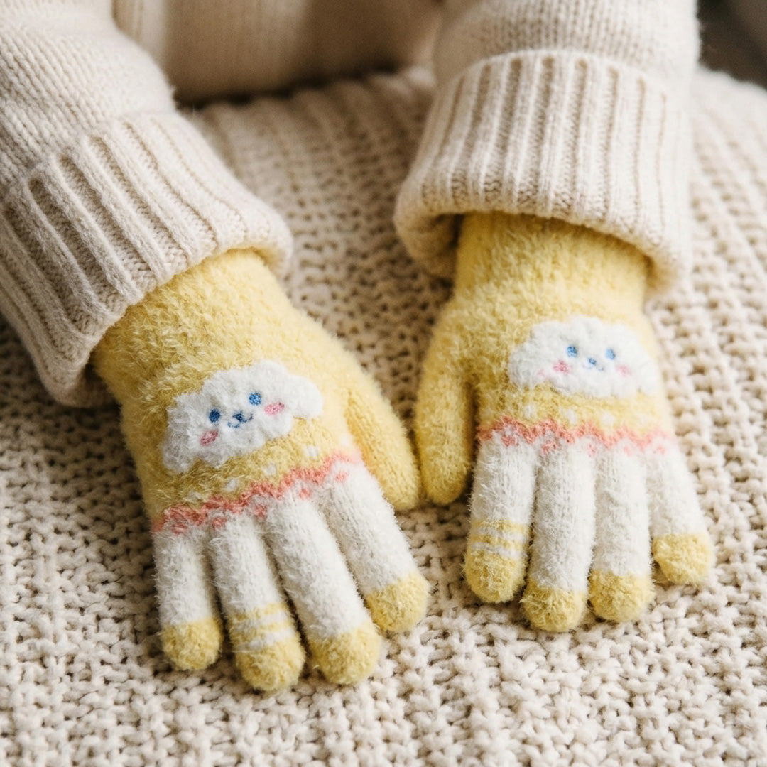 Soft & Warm Baby Winter Gloves – Cute Cloud Design Stretchy Mittens