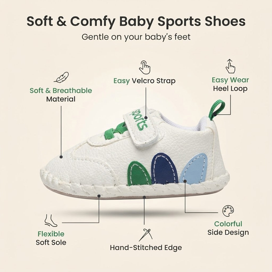 Soft & Comfy Baby Sports Shoes – Lightweight Velcro Sneakers for Babies