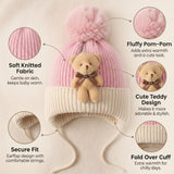 Baby Knitted Teddy Winter Cap with Pom-Pom
