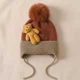 Baby Knitted Teddy Winter Cap with Pom-Pom