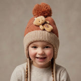 Baby Knitted Teddy Winter Cap with Pom-Pom