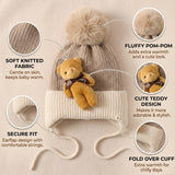 Baby Knitted Teddy Winter Cap with Pom-Pom