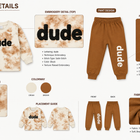 Baby Boys' 2-Piece Outfit Set: Brown Tie-Dye Long-Sleeve T-Shirt & Jogger Pants