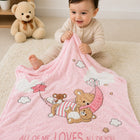 Baby Plush Microfiber Blanket – Pink Animal Print Soft Fleece Baby Blanket