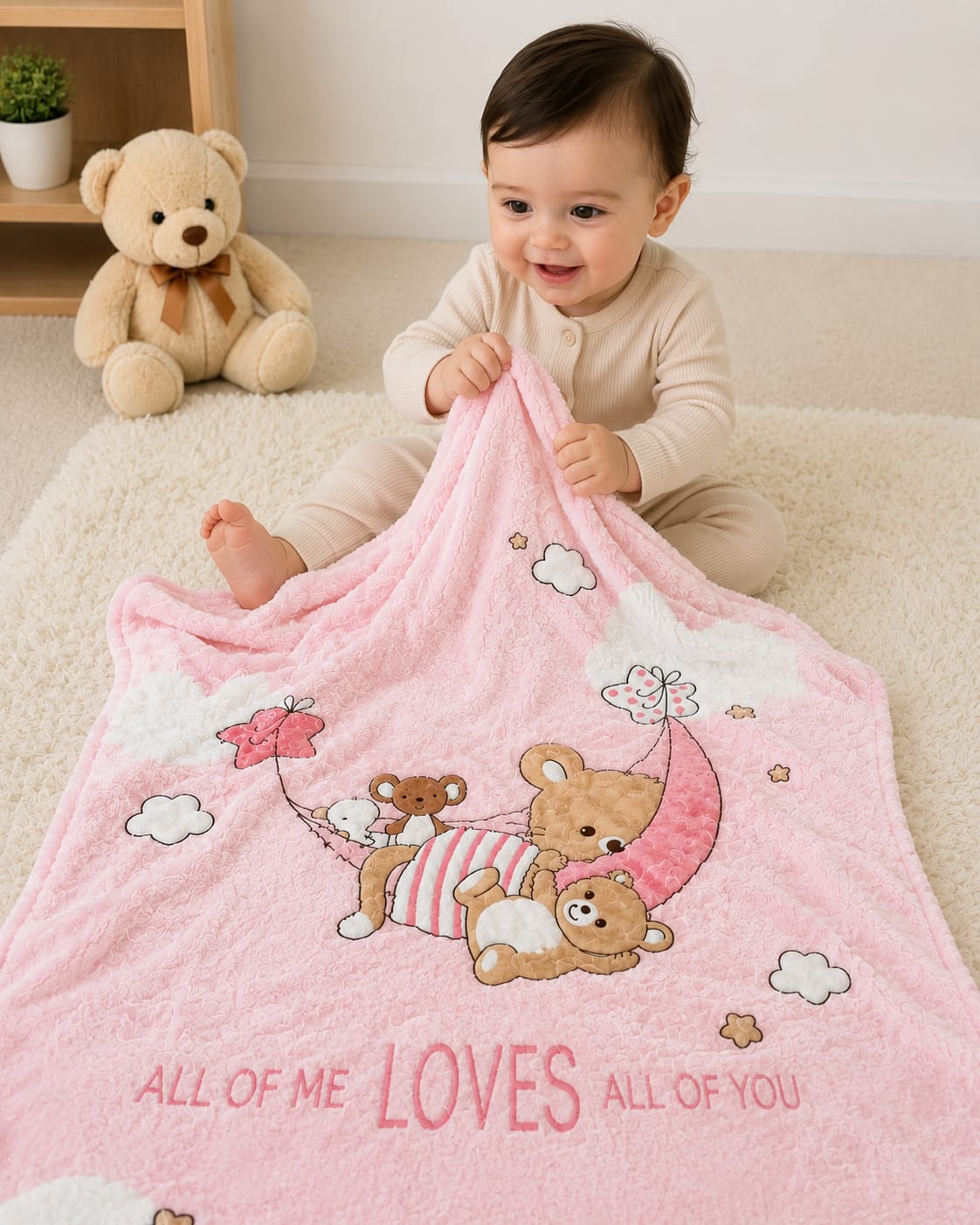 Baby Plush Microfiber Blanket – Pink Animal Print Soft Fleece Baby Blanket
