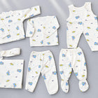 Newborn Baby 7-Piece Cotton Jersey Set – Space Print Shirt, Pants & Cap