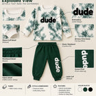 Baby Boys' 2-Piece Outfit Set: Brown Tie-Dye Long-Sleeve T-Shirt & Jogger Pants