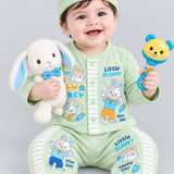 Little Bunny Baby 3-Piece Set – Cotton Full-Sleeve Shirt, Jogger & Cap | 0–6 Months
