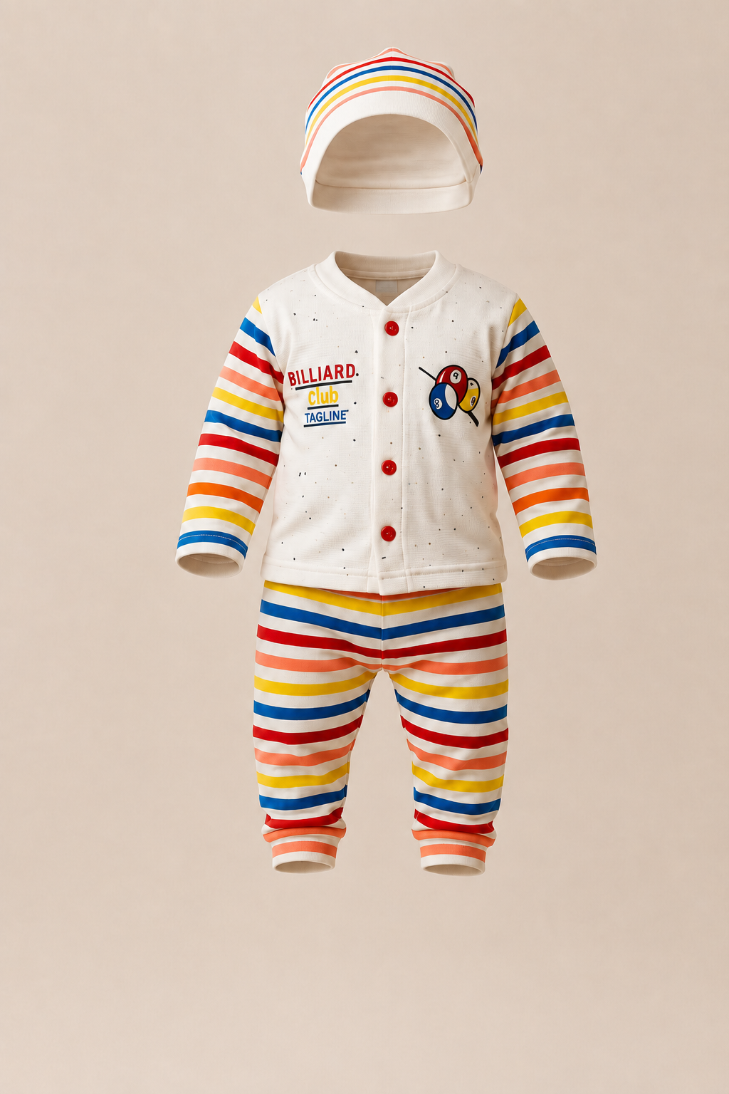 Newborn Baby 3-Piece Outfit Set – Billiard Theme Baby Clothes Set