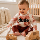 Baby Boys' 2-Piece Outfit Set: Brown Tie-Dye Long-Sleeve T-Shirt & Jogger Pants
