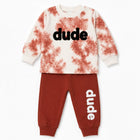 Baby Boys' 2-Piece Outfit Set: Brown Tie-Dye Long-Sleeve T-Shirt & Jogger Pants