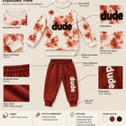 Baby Boys' 2-Piece Outfit Set: Brown Tie-Dye Long-Sleeve T-Shirt & Jogger Pants