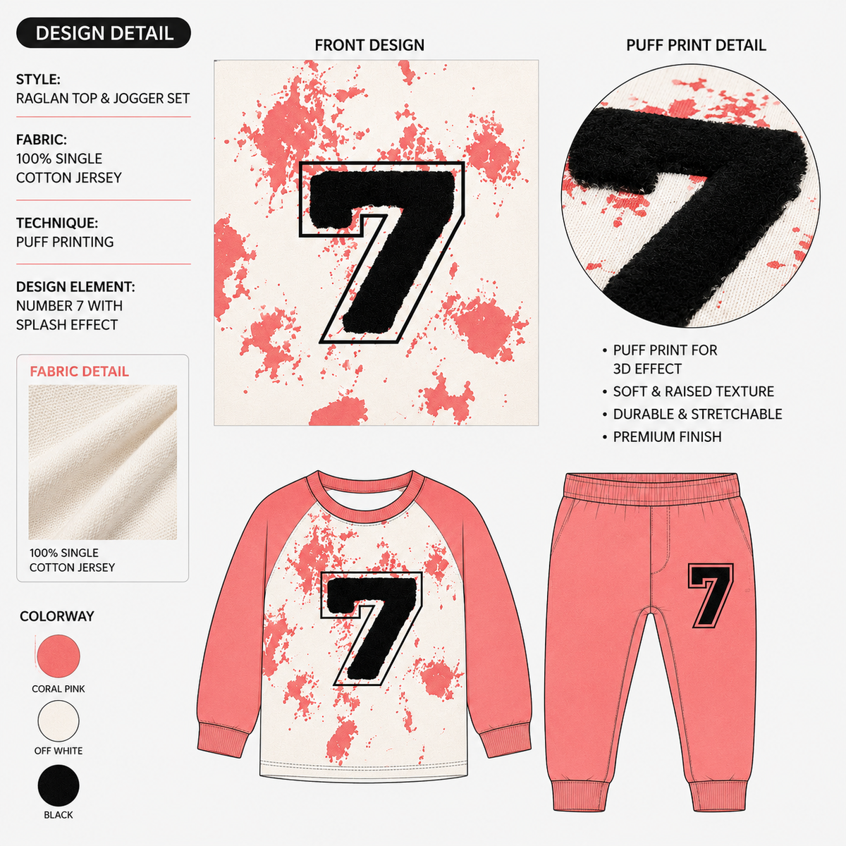 2-Piece Baby Casual Sweatshirt Outfit: Splatter Print Shirt and Matching Sweatpants Set